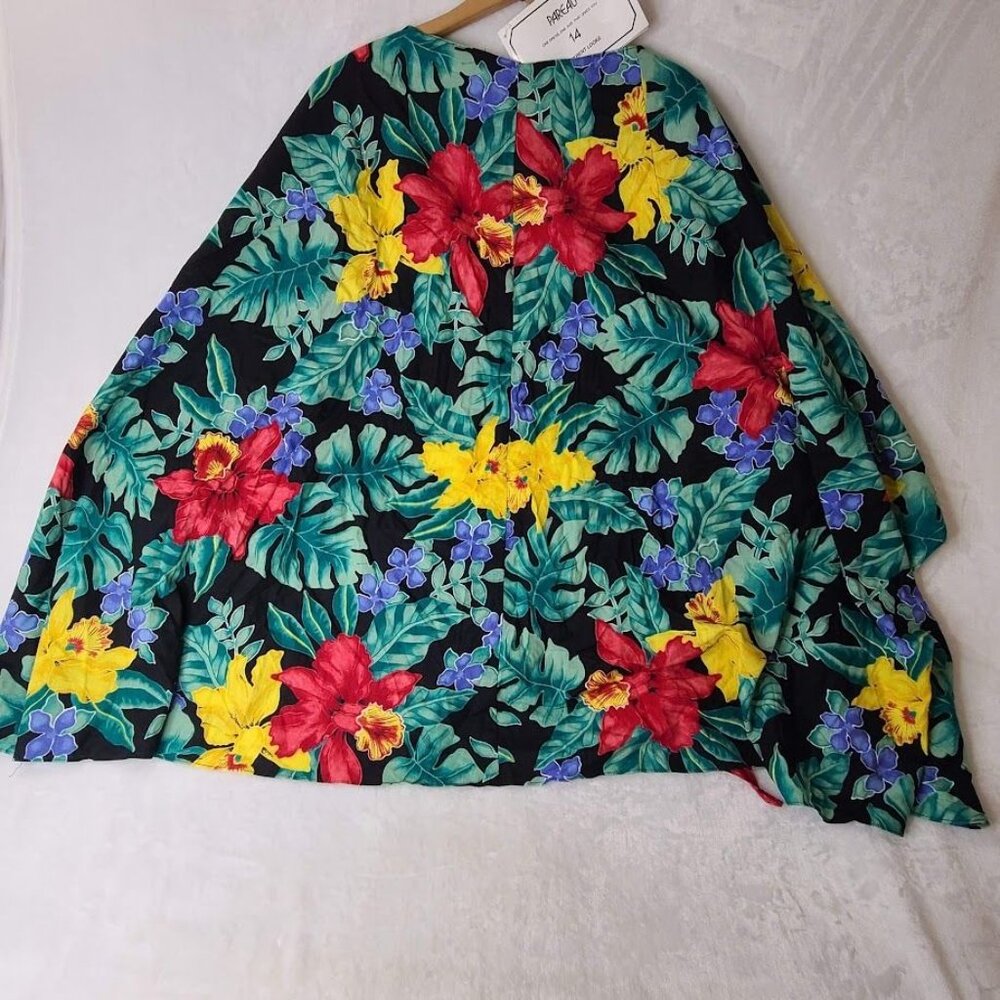 NWT Hilo Hattie Hawaiian Sarong Wrap Dress Blue Floral Queen Size Pareau Hawaii - Picture 9 of 10